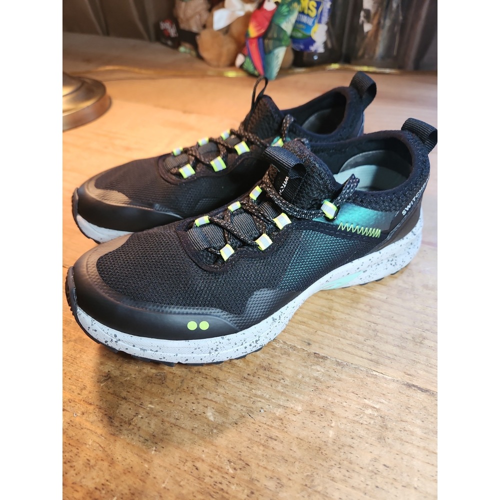 Ryka Switchback Tech-wear Glow-core Sneakers Womans Sz 6.5, Blk/Ivory. Excellent